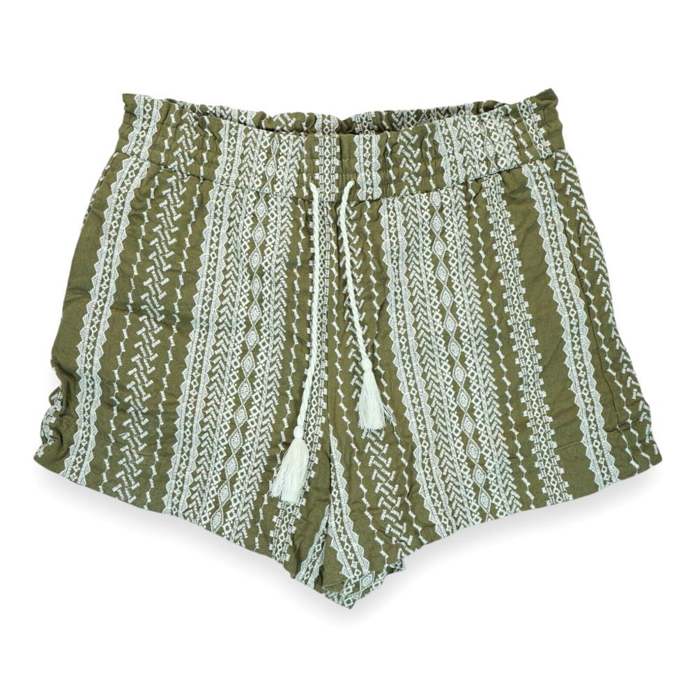 House of Harlow 1960 Women's Drawstring Shorts Embroidered Pockets‎ Large